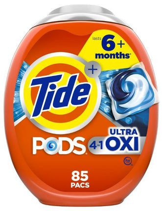 Tide PODS Laundry Detergent Packs, Ultra Oxi, 85 Count