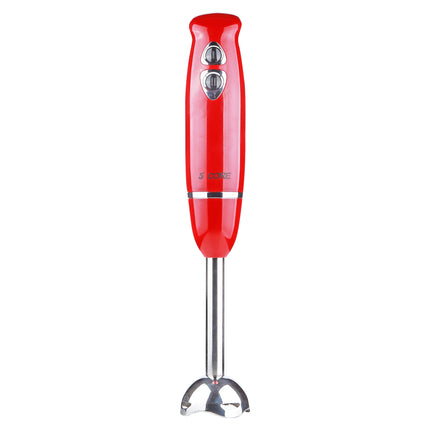 5 Core Handheld Blender, Electric Hand Blender 8-Speed 500W, Immersion Hand Held Blender Stick with Food Grade Stainless Steel Blades for Perfect Smoothies, Puree Baby Food & Soup - HB 1510 BLK/RED