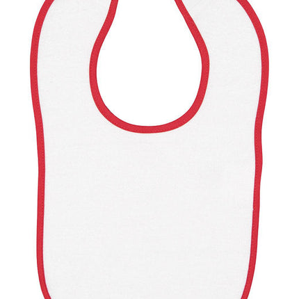 Infant Contrast Trim Terry Bib - WHITE/ KELLY - OS