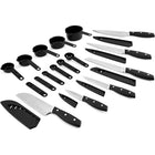 Farberware Triple Riveted Soft Grip Knife Set with Blade Covers and Gadgets, 23 Piece, Black