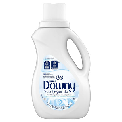 Downy Ultra Liquid Fabric Conditioner (Fabric Softener), Free & Gentle, 40 Loads 34 fl oz