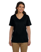 Ladies' Essential-T V-Neck T-Shirt - BLACK - S