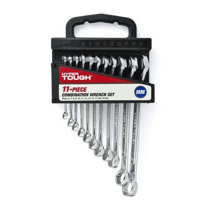 Hyper Tough 11-Piece Combination Wrench Set, Metric