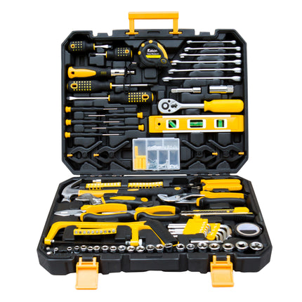 198 Piece Mechanics Tool Set with Socket Household Hand Tool Kit Basic Tool Combination with Plastic Toolbox Storage Case