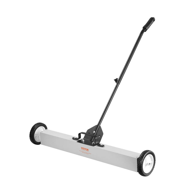 VEVOR 55Lbs Rolling Magnetic Sweeper with Wheels,Push-Type Magnetic Pick Up Sweeper, 24-inch Large Magnet Pickup Lawn Sweeper with Telescoping Handle, Easy Cleanup of Workshop Garage Yard