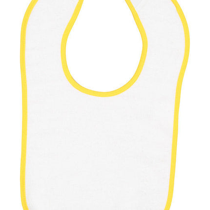 Infant Contrast Trim Terry Bib - WHITE/ KELLY - OS