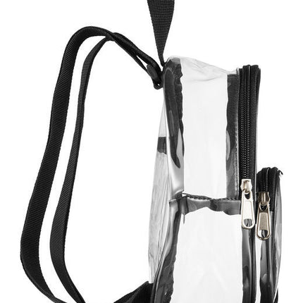 Unisex Clear PVC Mini Backpack - BLACK - OS