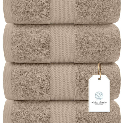 Luxury Bath Towels Set of 4 Large 700 GSM Cotton Ultra Soft Bath Towels 27x54 inch Highly Absorbent and Quick Dry Hotel Towels Plush Shower Towels Taupe Color