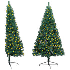 Artificial Half Pre-lit Christmas Tree with Stand Green 70.9