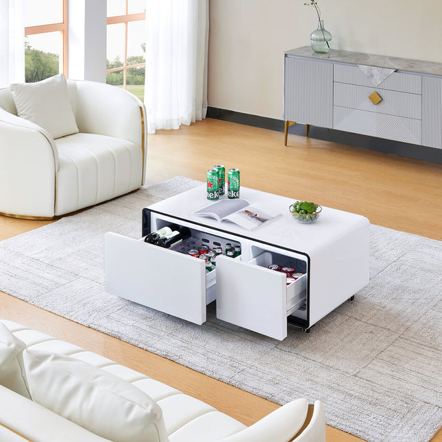 Smart Table Fridge, Multifunctional Coffee Table with Cooler and Frozen