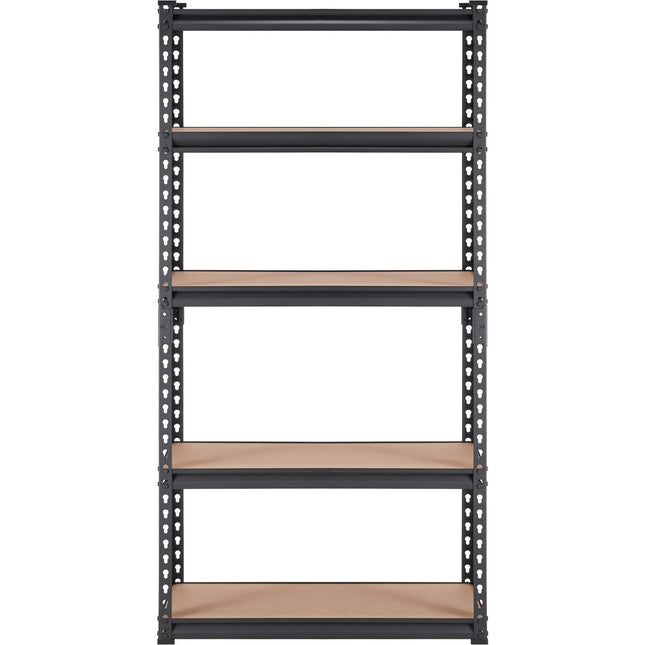 VEVOR Storage Shelving Unit, 5-Tier Adjustable, 2000 lbs Capacity, Heavy Duty Garage Shelves Metal Organizer Utility Rack, Black, 30" L x 12" W x 60" H for Kitchen Pantry Basement Bathroom Laundry