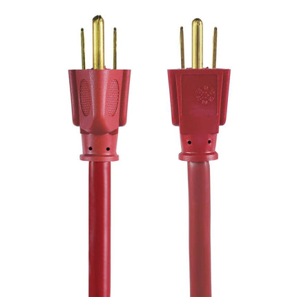 Hyper Tough 25FT 14AWG 3 Prong Red Triple Outlet Outdoor Extension Cord, 15 amps