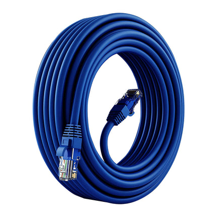 5 Core Ethernet Cable 10 ft Long Cat 6 Computer Internet Patch Cord High Speed WiFi RJ45 for Gaming Indoor Outdoor Use - ET 10FT BLU