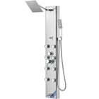 VEVOR Shower Panel System, 5 Shower Modes, Digital Display Shower Panel Tower, Rainfall, 8 Massage Jets, Tub Spout, 3-Setting Handheld Shower Head 59