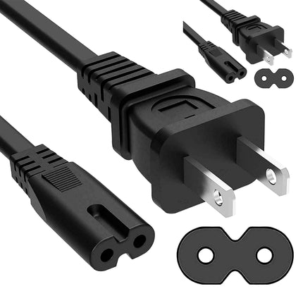 5 Core AC Power Cord 6 Ft • 2 Prong US Male to Female Extension Adapter • 16AWG/2C 125V 13A 1/2/5 Pc -  PP 1001