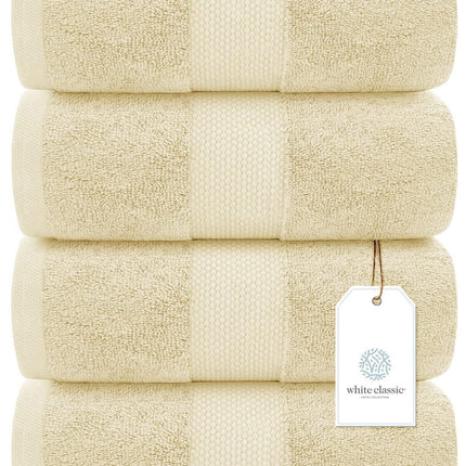 Luxury Bath Towels Set of 4 Large 700 GSM Cotton Ultra Soft Bath Towels 27x54 | Highly Absorbent and Quick Dry | Hotel Towels for Bathroom Luxury Plush Shower Towels Beige