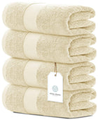 Luxury Bath Towels Set of 4 Large 700 GSM Cotton Ultra Soft Bath Towels 27x54 | Highly Absorbent and Quick Dry | Hotel Towels for Bathroom Luxury Plush Shower Towels Beige