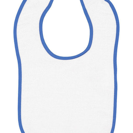 Infant Contrast Trim Terry Bib - WHITE/ KELLY - OS