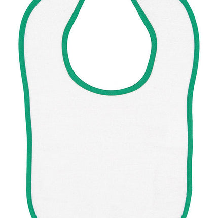 Infant Contrast Trim Terry Bib - WHITE/ KELLY - OS