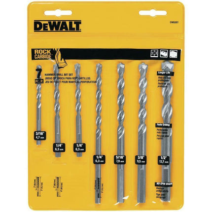 DEWALT Premium 7-Piece Carbide Masonry Drill Bit for Hammer Drill DW5207