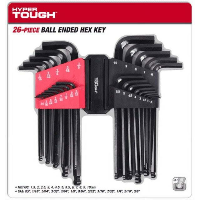 Hyper Tough Heavy-duty 26-Piece Ball End Hex Key Set