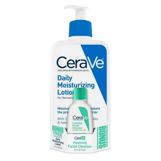 Cerave Daily Moisturizing Lotion, Lightweight, 12 fl oz + BONUS CeraVe Foaming Cleanser