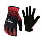 Hyper Tough All Purpose Performance Work Gloves, Synthetic Leather, Black and Red, Unisex, Extra Large