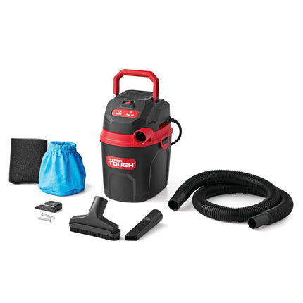 Hyper Tough 1.5 Gallon 2 Peak HP Poly Wet/Dry Vacuum, VH105 3502, New