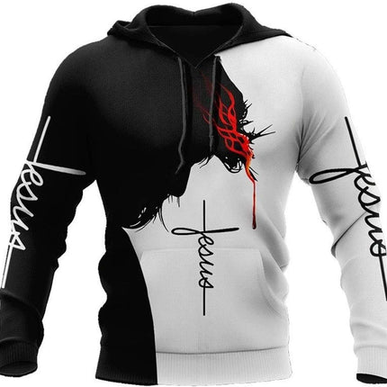 3D Christian Jesus Hoodies for Men Women Unisex Praying Hands Sweatshirt Pullover King Printed Sweater