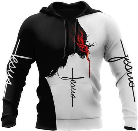 3D Christian Jesus Hoodies for Men Women Unisex Praying Hands Sweatshirt Pullover King Printed Sweater