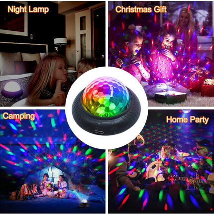 Disco Party Light Night Light 2 in 1 Flashes with Music Sound Activated Multicolor Disco Ball Rechargeable Battery Operated Mini Disco Ball Suitable for Indoors/Outdoors…