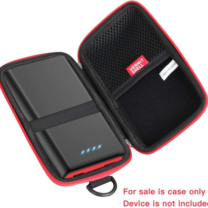 Hard Travel Case for Ekrist/Lanluk Portable Charger Power Bank 25800Mah (Black + Red Zipper)