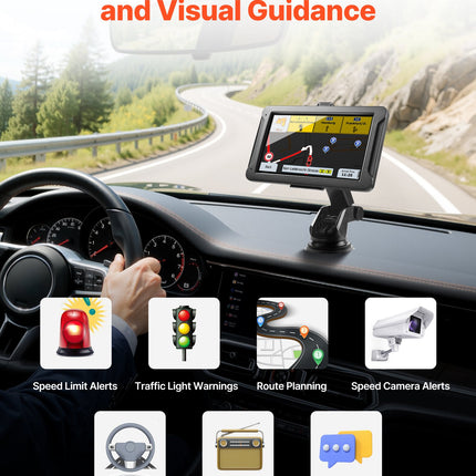 GPS Navigator For Car 7 Inch Touch Screen 16GB GPS Navigation System Dash Cam