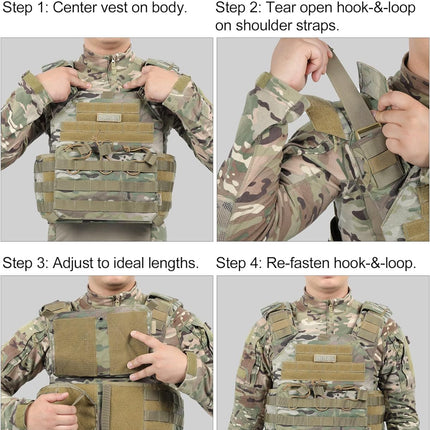 DOOM Tactical Vest, Adjustable Airsoft Vest MOLLE Vest for Men