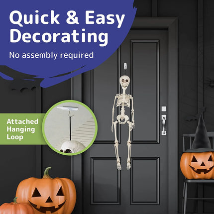 30 Inch Halloween Giant Skeleton - Full Body Halloween Skeleton with Movable Joints for Best Halloween Decoration