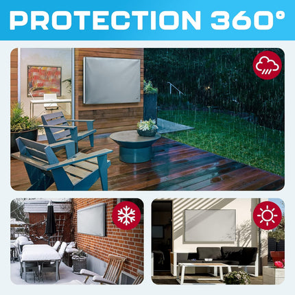 Outdoor TV Cover 65 Inch Waterproof and Weatherproof | TV Cover for outside 65 | Outdoor TV Enclosure | Smart Shield TV Screen Protector for outside TV | TV Display Protectors – Gray