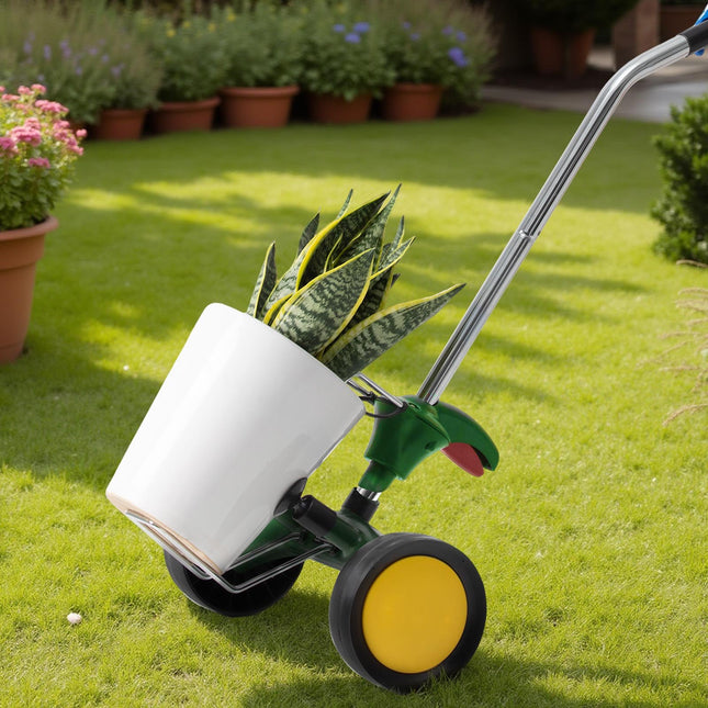 Garden Pot Mover Heavy Duty Potted Plant Mover Dolly With Adjustable Handle