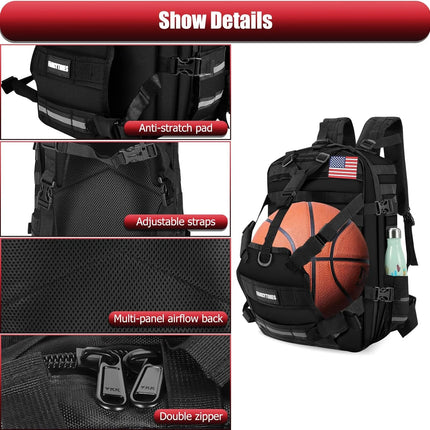 Motorcycle Helmet Backpack Bag for Men Large Capacity Motorcycle Cycling Backpack Basketball Luggage Storage Waterproof Backpack for Sports Outdoor Activities