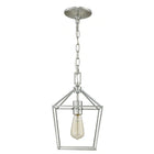 Weyburn 1-Light Chrome Farmhouse Mini Pendant Light Fixture with Caged Metal Shade