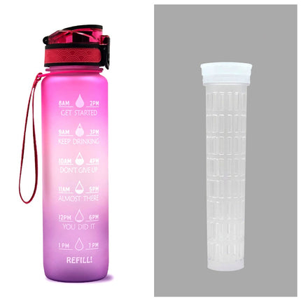 1L Tritan Water Bottle With Time Marker Bounce Cover Motivational Water Bottle Cycling Leakproof Cup For Sports Fitness Bottles