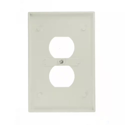 1-Gang Jumbo Duplex Outlet Wall Plate, White