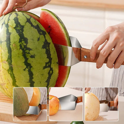 New Watermelon Splitter Watermelon Cutting Artifact 430 Stainless Steel Cutting Piece Splitter Household Melon Triangle Cutting Knife Fruit Knife Kitchen Gadgets