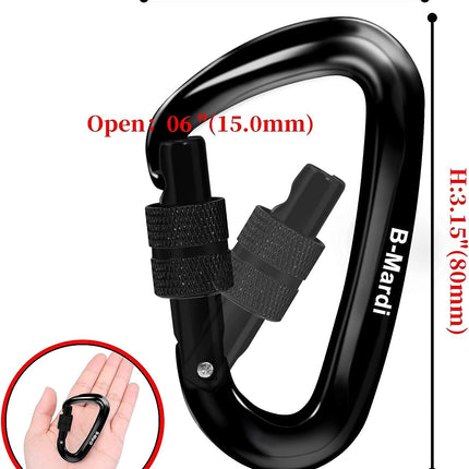 Carabiner Clips Heavy Duty 12Kn (2697 Lbs)-Lightweight Locking Carabiners for Camping, Hiking, Hammock, Dog Leash Harness, Outdoor and Gym Etc, Keychains& Utility