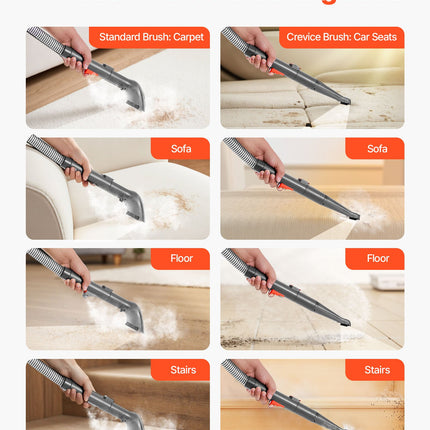 Portable Carpet Cleaner Machine Dual-Water Tank 11.5Kpa Upholstery Cleaner