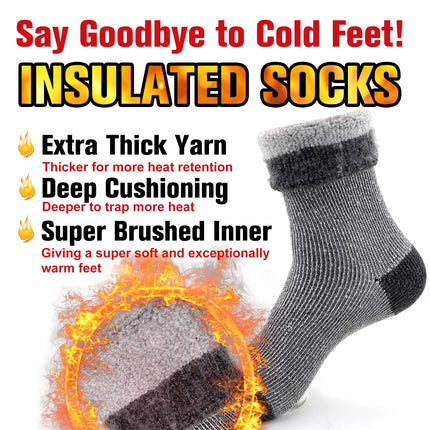 Men'S Insulated Heated Hot Warm Thermal Socks,Large,Dark Grey