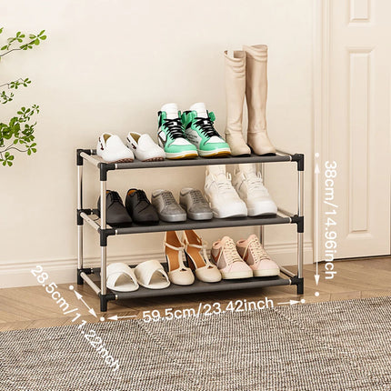 Fashion Shoe Rack Metal Simple Shoe Rack Shoe Storage Rack Bracket Space Saving Living Room Black Shoe Rack