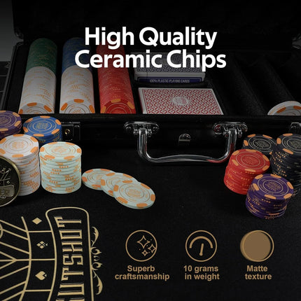 Poker Chips Set - 10 Gram 300Pcs Poker Chips with Premium Case