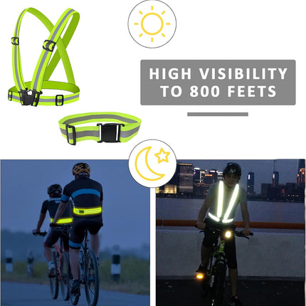 Reflective Vest - Running Vest Reflector, Reflective Running Vest with Safety Straps, High Visibility Reflector