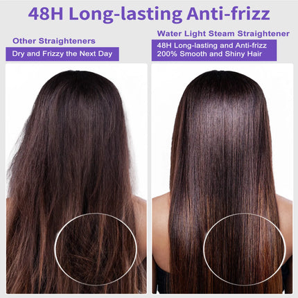 Steam Straighteners For Hair, Professional Salon Titanium Vapor Straightening Irons, High-end Salon Water Light Steam Flat Iron 24 Hour Anti-frizz Make Hair Smooth And Adds Shine