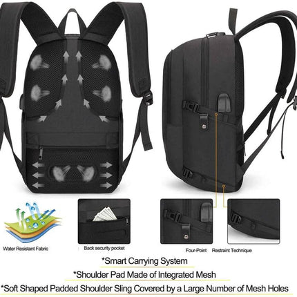 Travel Laptop Backpack Water Resistant Anti-Theft Bag with USB Charging Port and Lock 15.6 Inch Computer Business Backpacks for Women Men Work College Gift,Casual Daypack